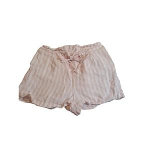 CYNTHIA Rowley 100% Linen High Waist Stripe Shorts Size XL Pink & White